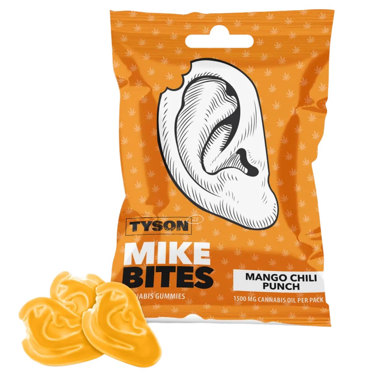 Gummies Tyson 2.0 Mike Bites Mango Chill Punch 50g saveur mangue tropicale et notes épicées.