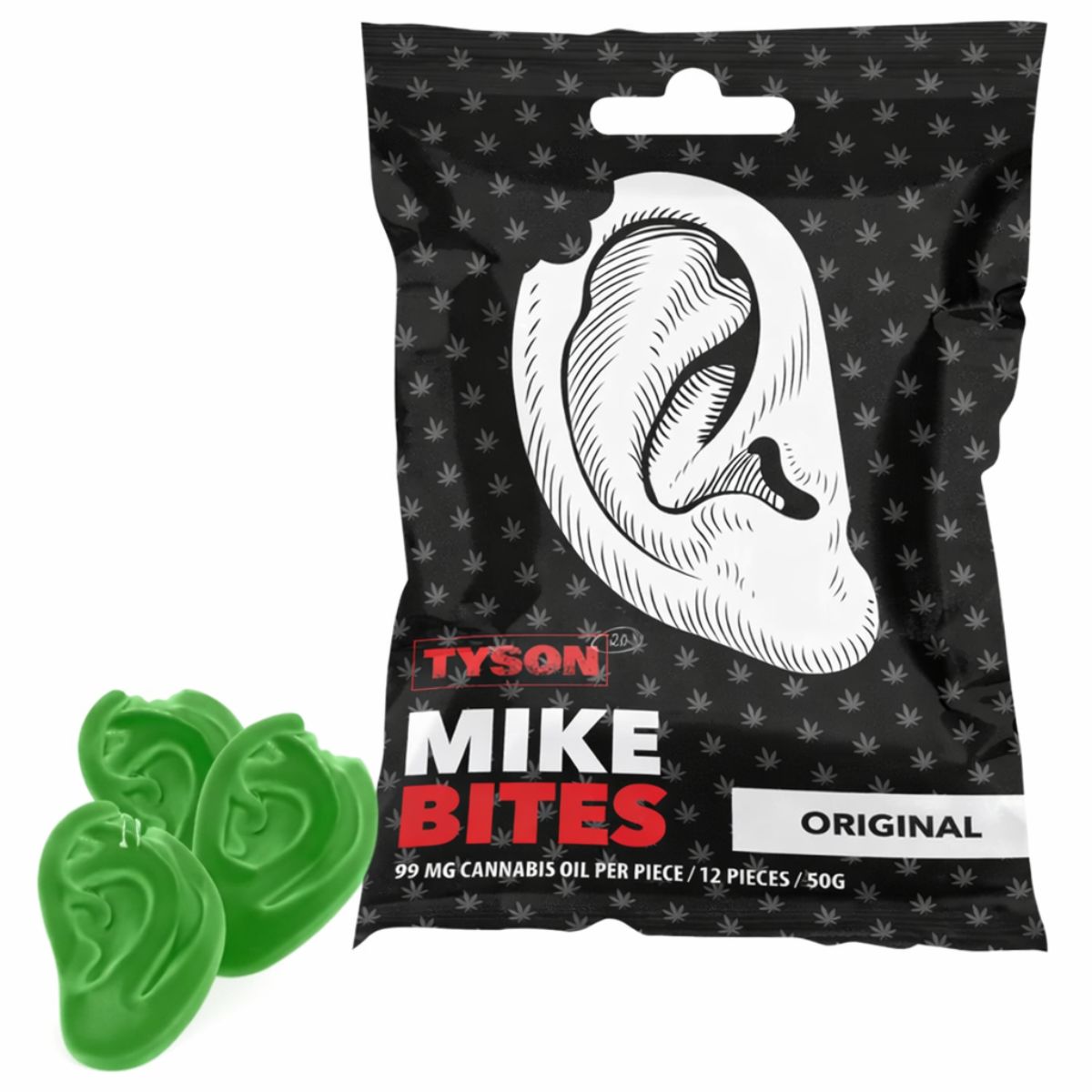 Tyson 2.0 Mike Bites Original 50g gummies de collection officiels Mike Tyson avec packaging premium.