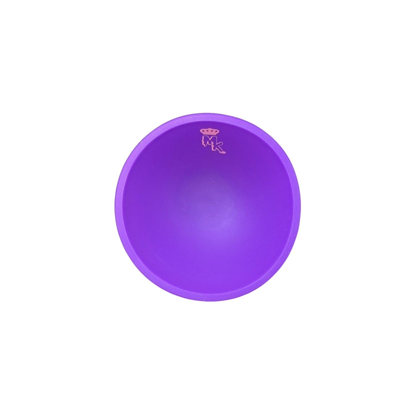 Vue dessous côté face du bol MK Mix Magic King mauve en silicone