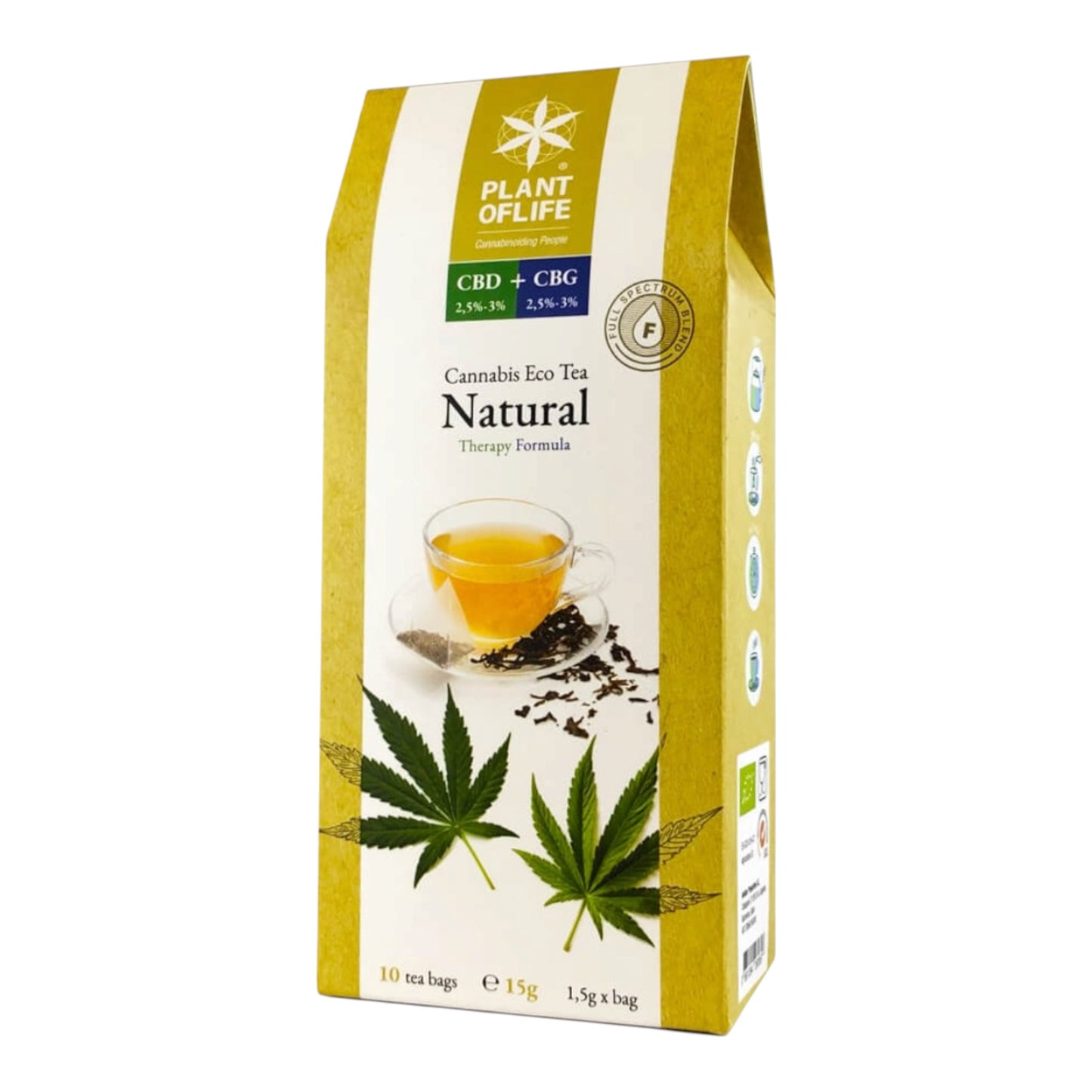 CBD Thé Plant Of Life Natural 3% CBD CBG boîte de 10 sachets