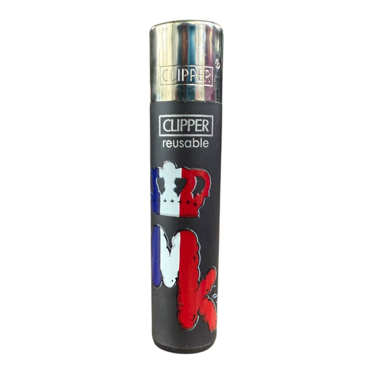 Clipper MK France en finition satin noir, face avec marquage tricolore Magic King