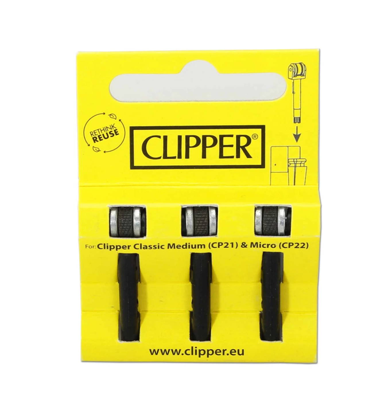 Pack de 3 têtes de remplacement Clipper pour briquets rechargeables