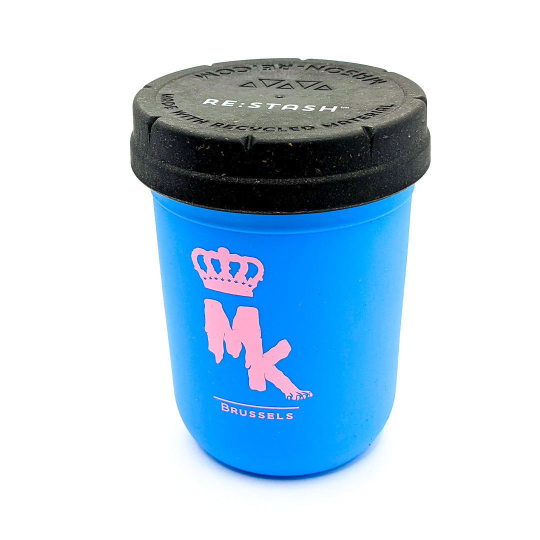 Vue latérale du Restash Jar bleu Magic King – pot hermétique compact 80 ml