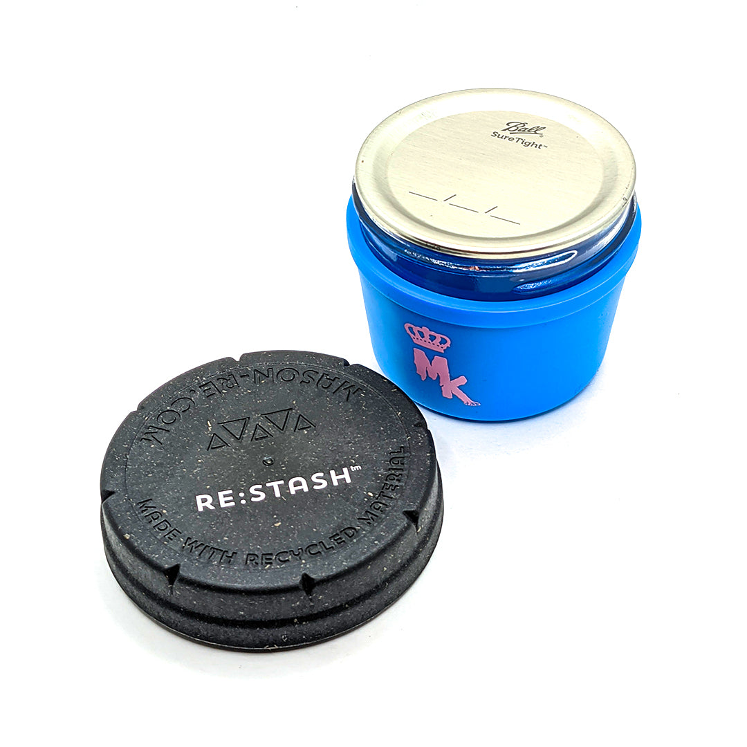 Restash Jar Magic King 40 ml ouvert – pot réutilisable bleu, intérieur visible