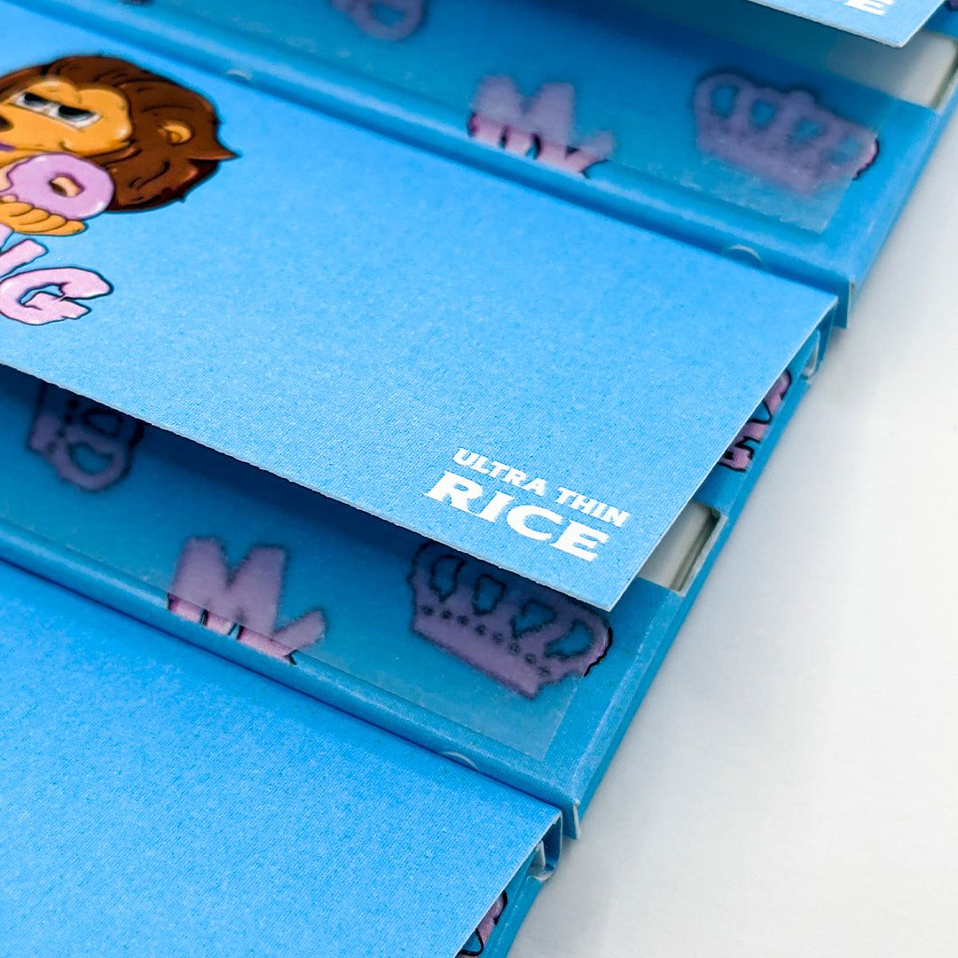 Feuilles non blanchies Magic King Donuts Bleues – papier de riz pur, finition artistique