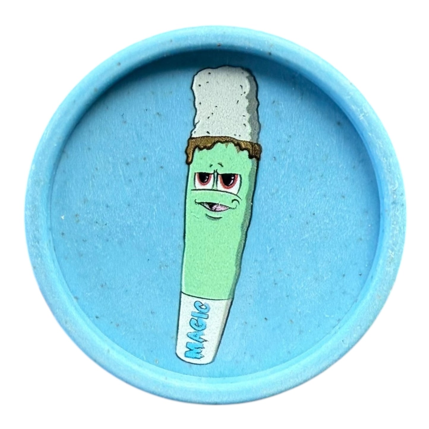 Grinder chanvre bleu Magic King White Ash Gang – vue de face avec logo exclusif
