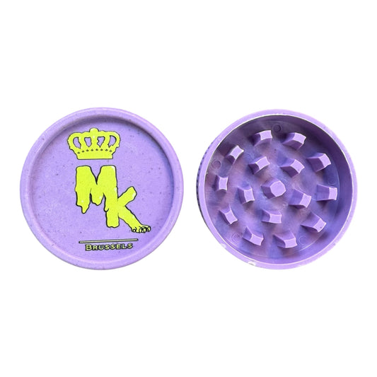 Grinder chanvre mauve Magic King MK Melted, ouvert avec dents visibles