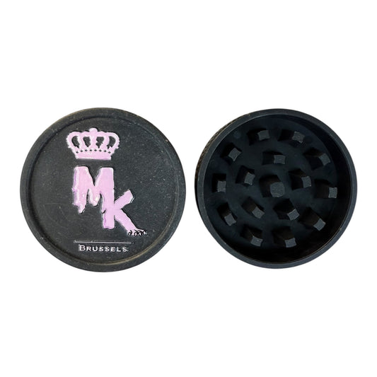 Grinder Magic King en chanvre noir 2 pièces – Design MK Melted artistique ouvert