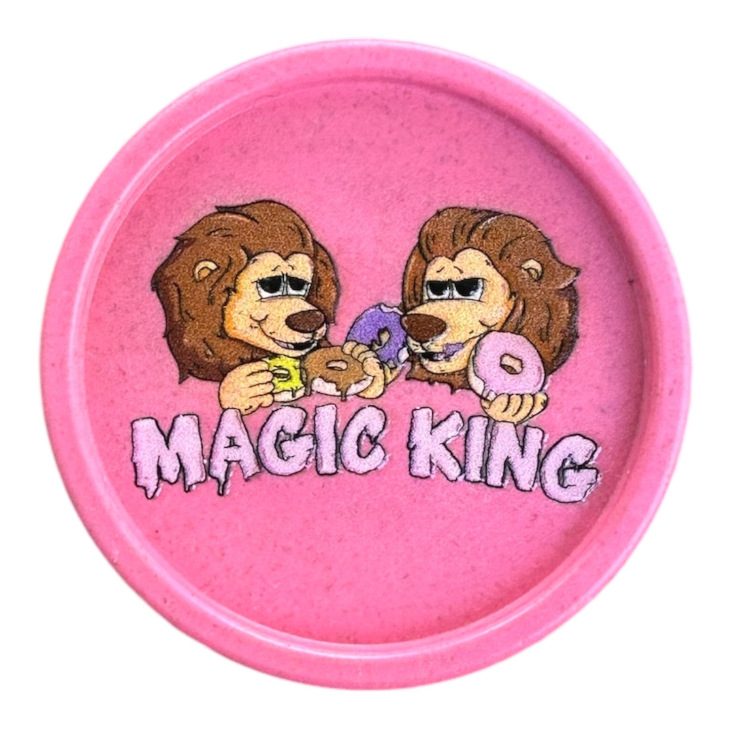 Grinder Magic King rose en chanvre 2 pièces, motif Lions Donuts