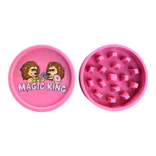 Grinder ouvertMagic King rose en chanvre 2 pièces, motif Lions Donuts