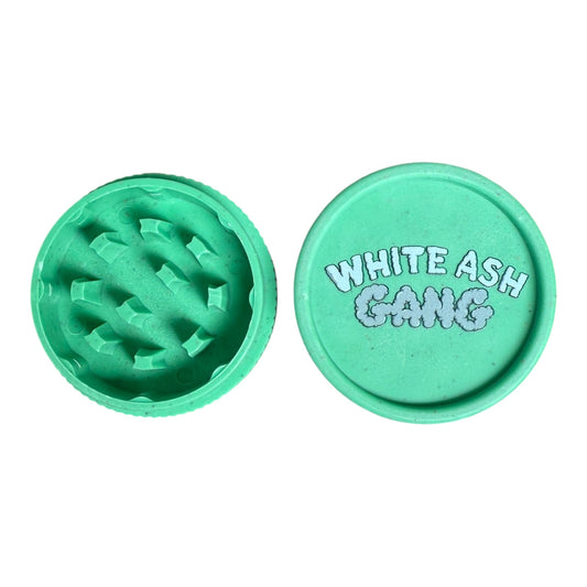 Dos ouvert du grinder White Ash Gang – vue intérieure et gravure