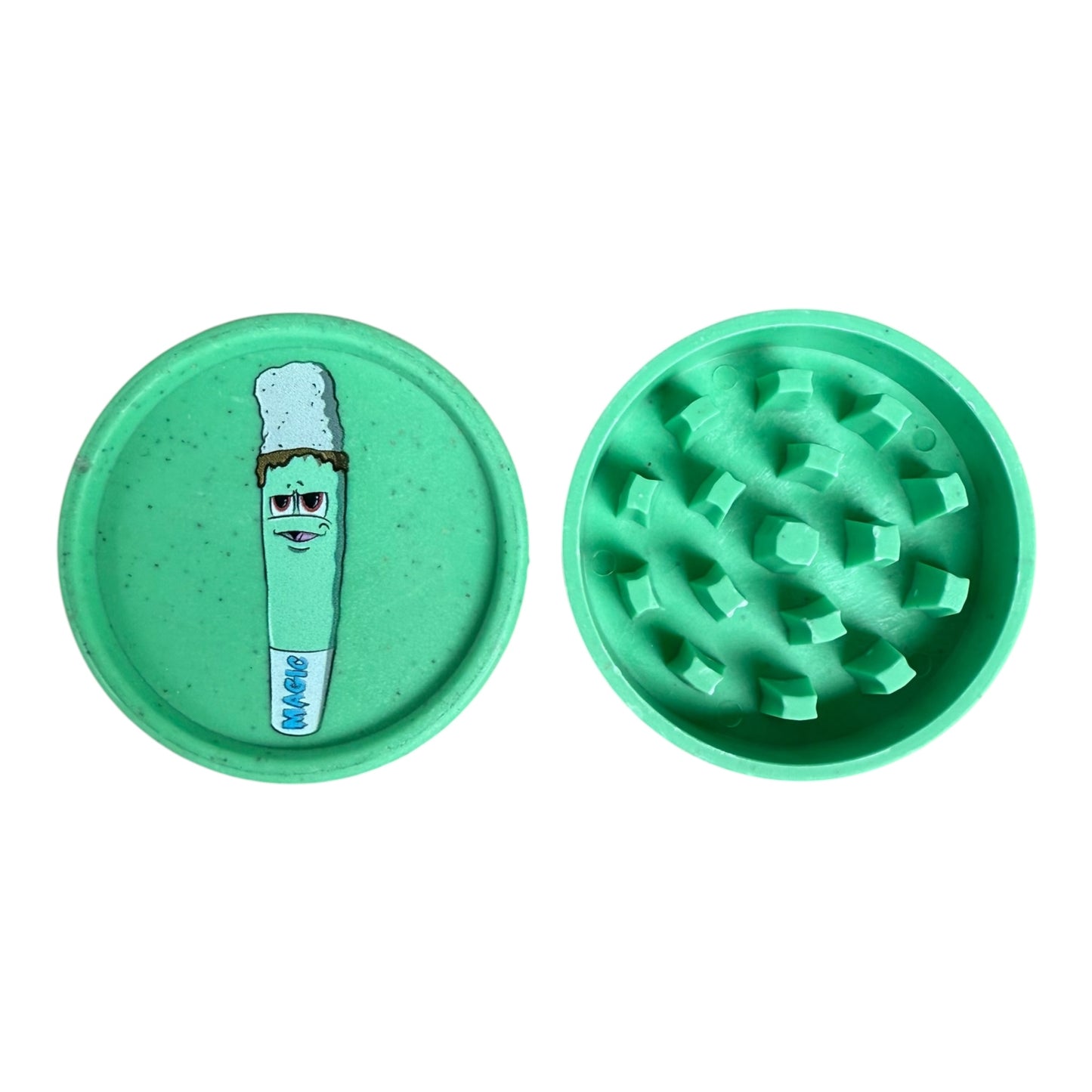 Grinder chanvre vert White Ash Gang – ouvert, dents de broyage en chanvre
