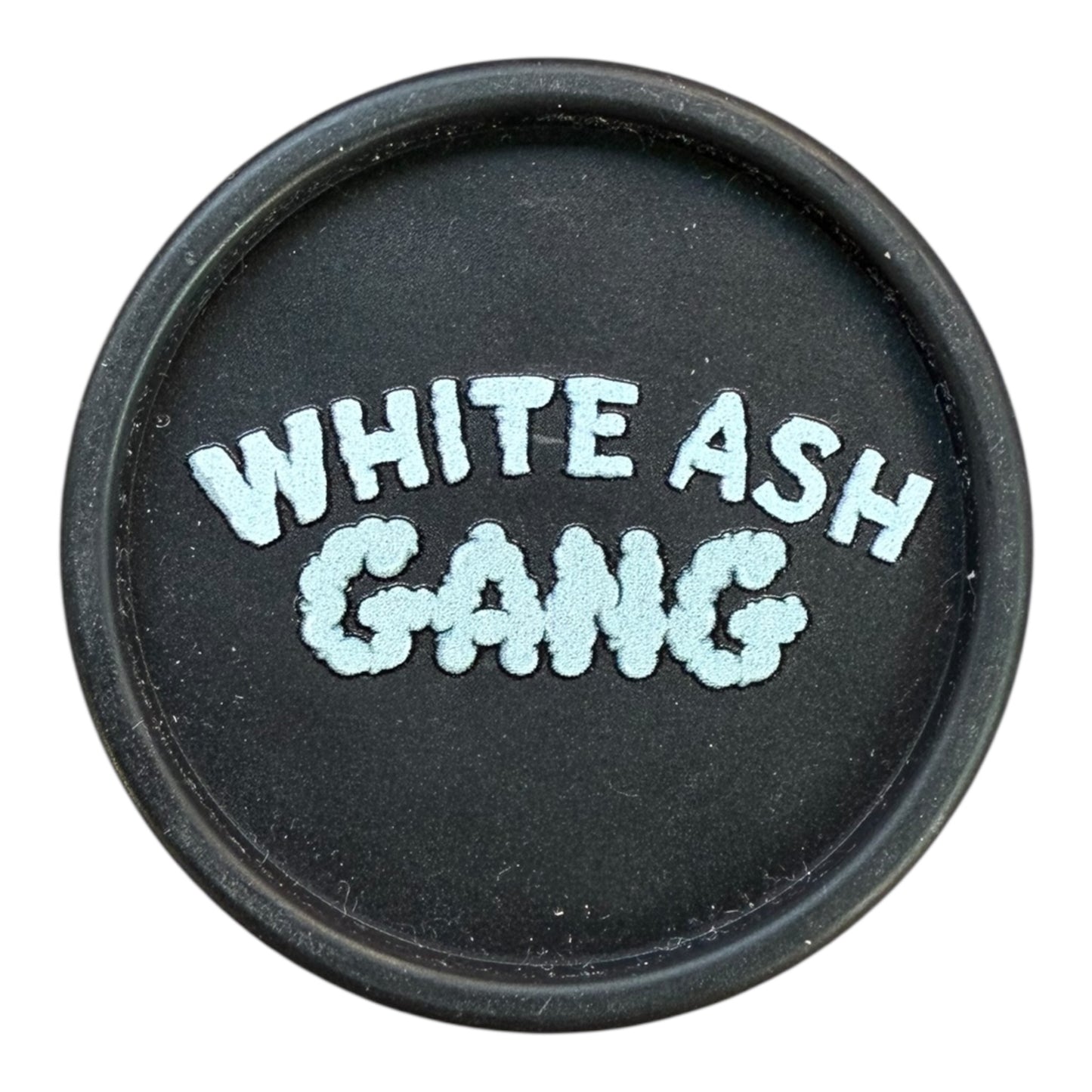 Grinder chanvre Magic King White Ash Gang, ouvert dos, intérieur avec design visible