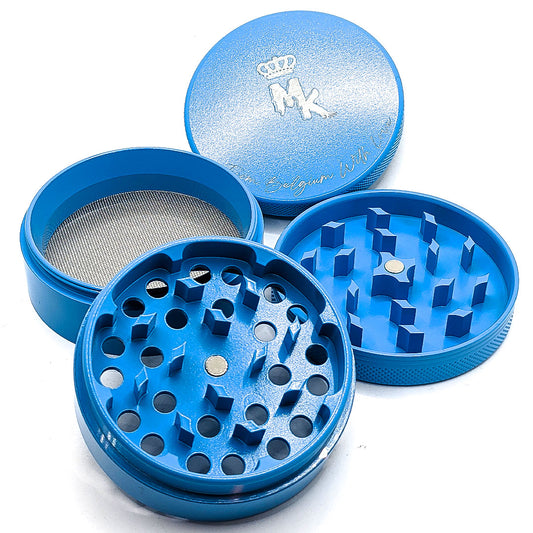 Grinder Magic King 4 pièces bleu ouvert – intérieur en céramique, compartiments complets