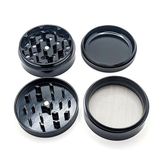Grinder Magic King 4 pièces noir ouvert – intérieur en céramique, compartiments complets