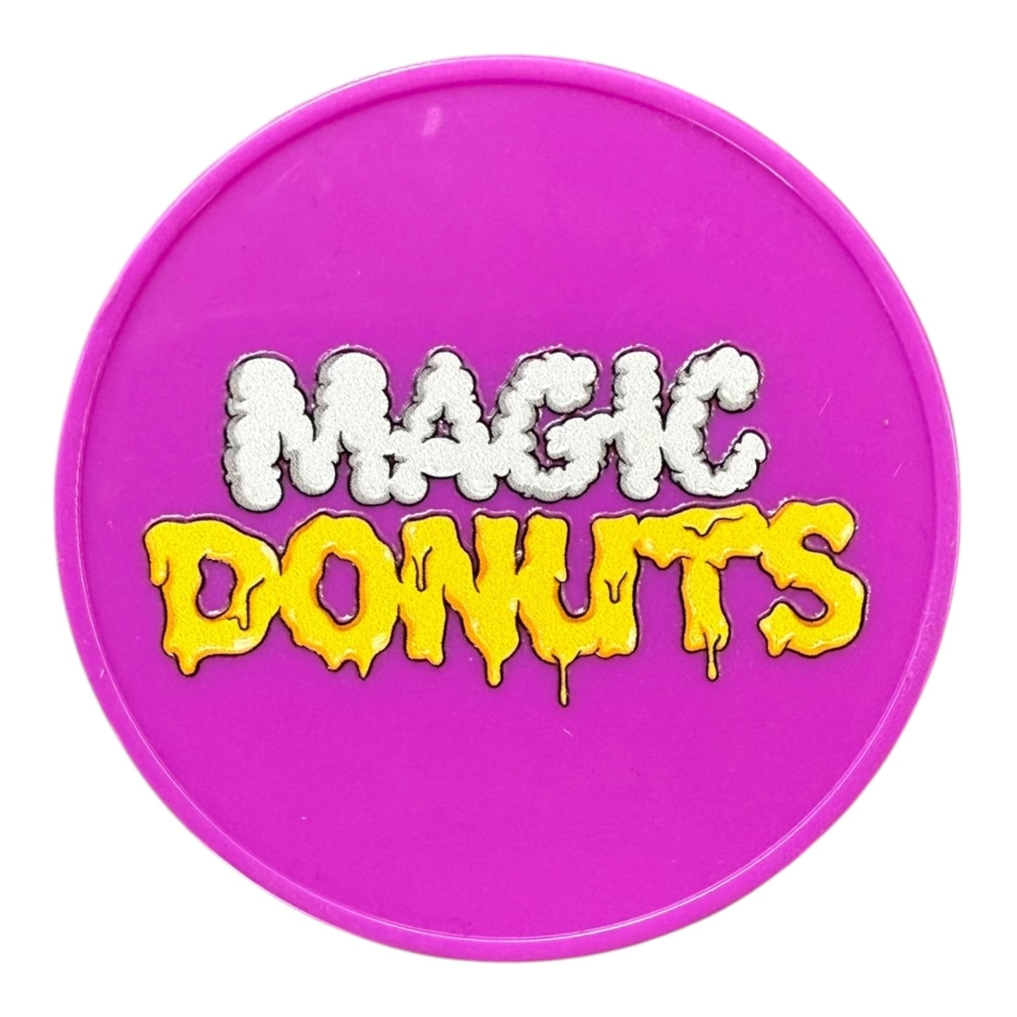 Grinder Magic Donuts mauve, dos avec illustration artistique Magic King
