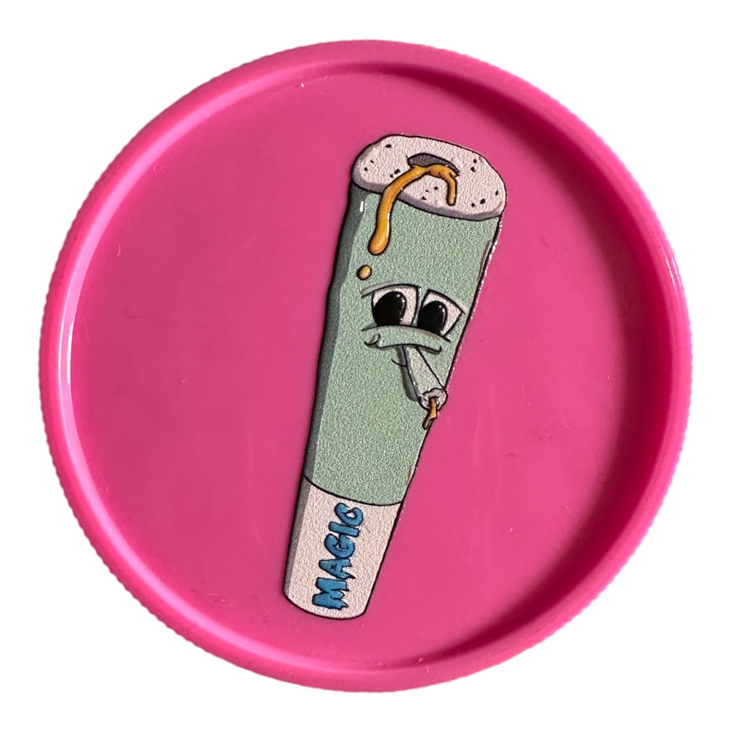 Grinder Magic Donuts rose en plastique signé Magic King, vue de face