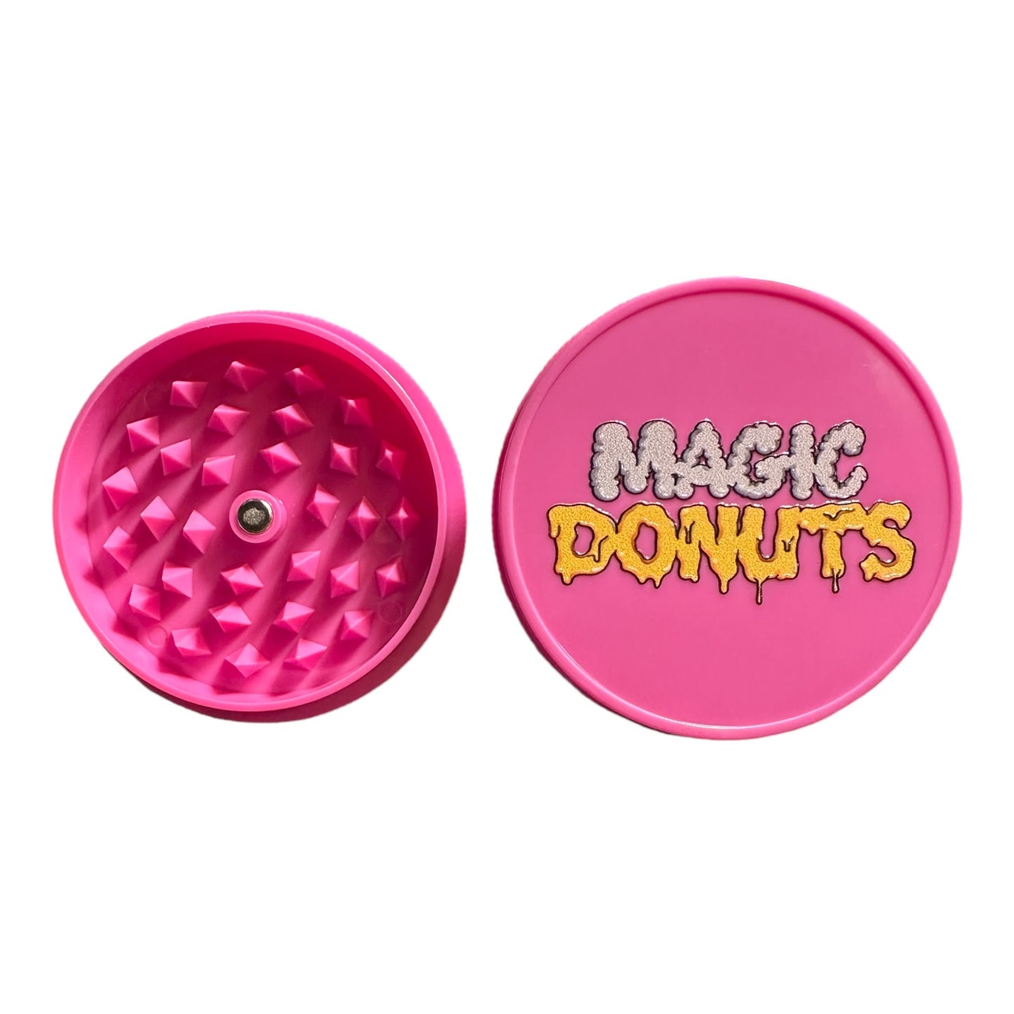 Grinder Magic King rose Magic Donuts, ouvert, vue du dos artistique
