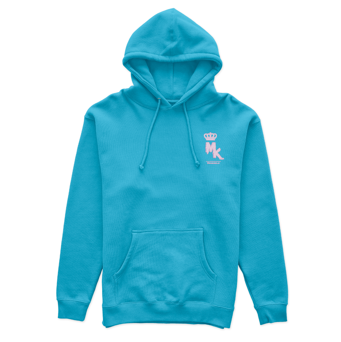 Sweat Magic King bleu à capuche, brodé MK devant