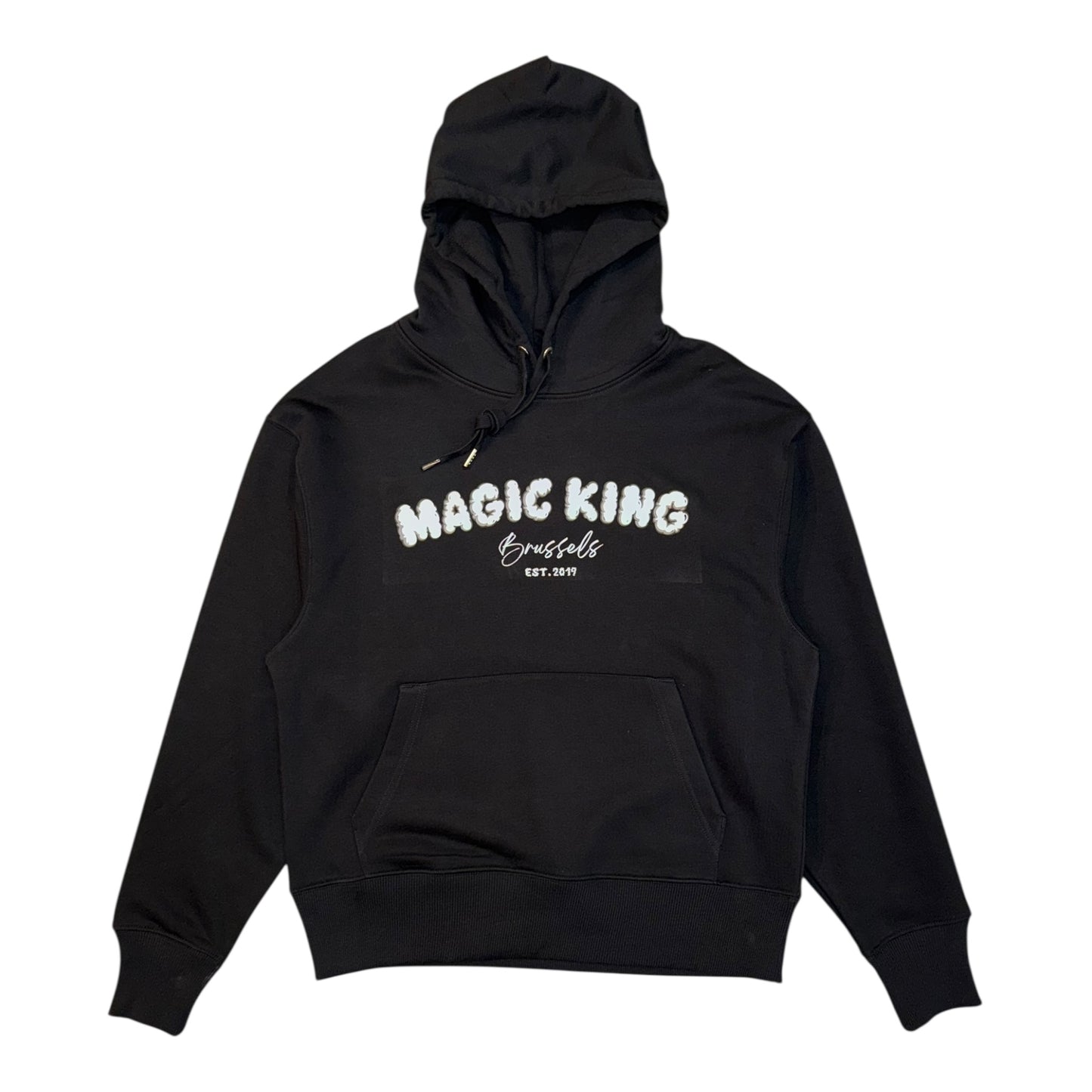 Sweat à capuche oversize Magic King noir, 350g, coton bio, unisexe