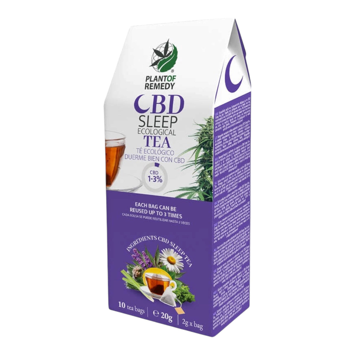 Infusion Tea CBD Sleep Plant of Remedy 20 g avec 1 à 3 % de CBD
