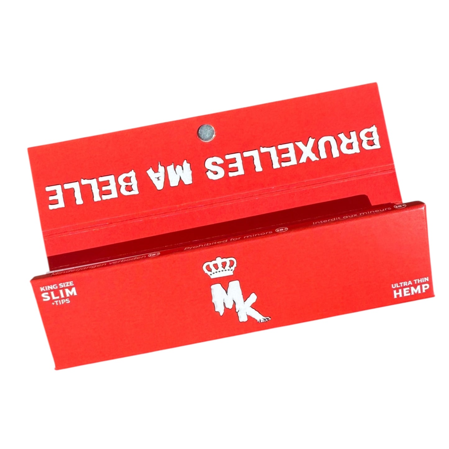Magic King Chanvre Rouge Slim + Tips – édition Bruxelles Ma Belle design belge