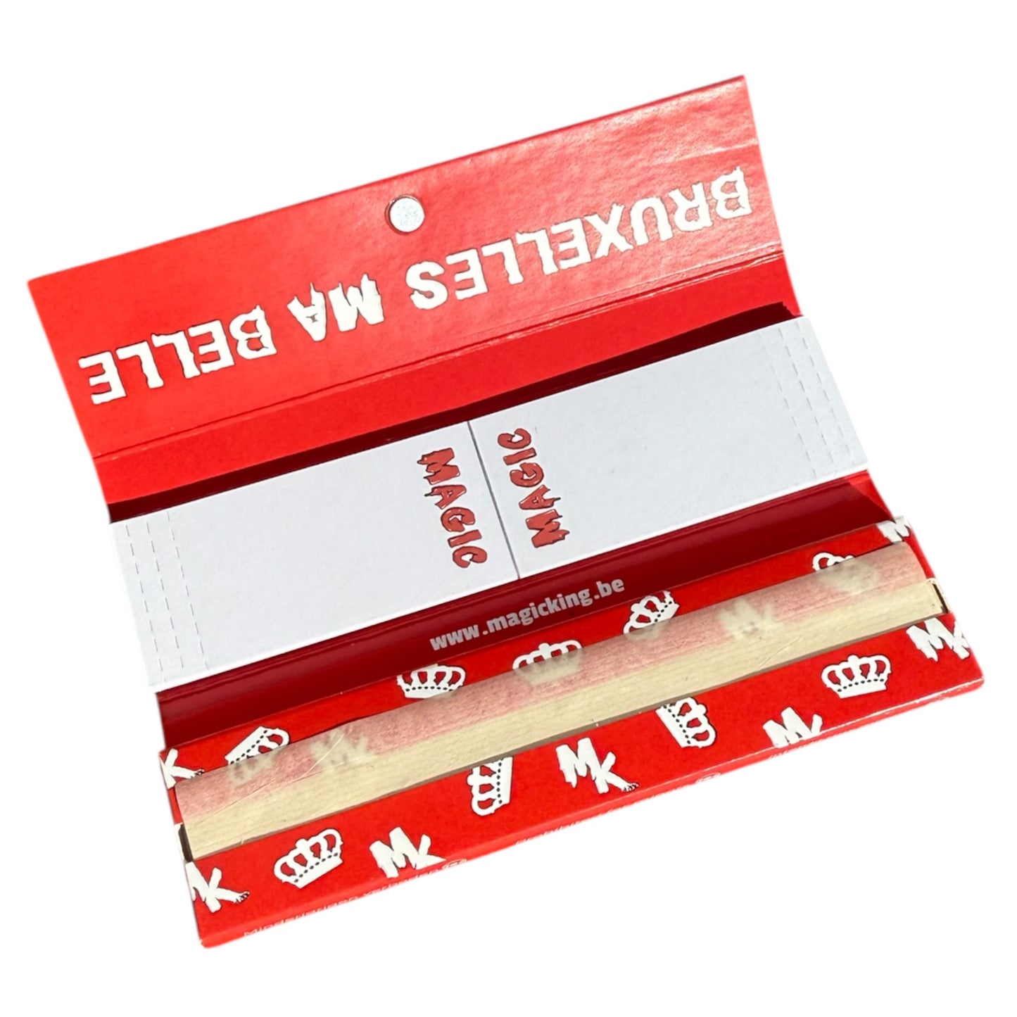 Magic King Chanvre Rouge Slim + Tips – papier ouvert avec filtres rouges chanvre naturel