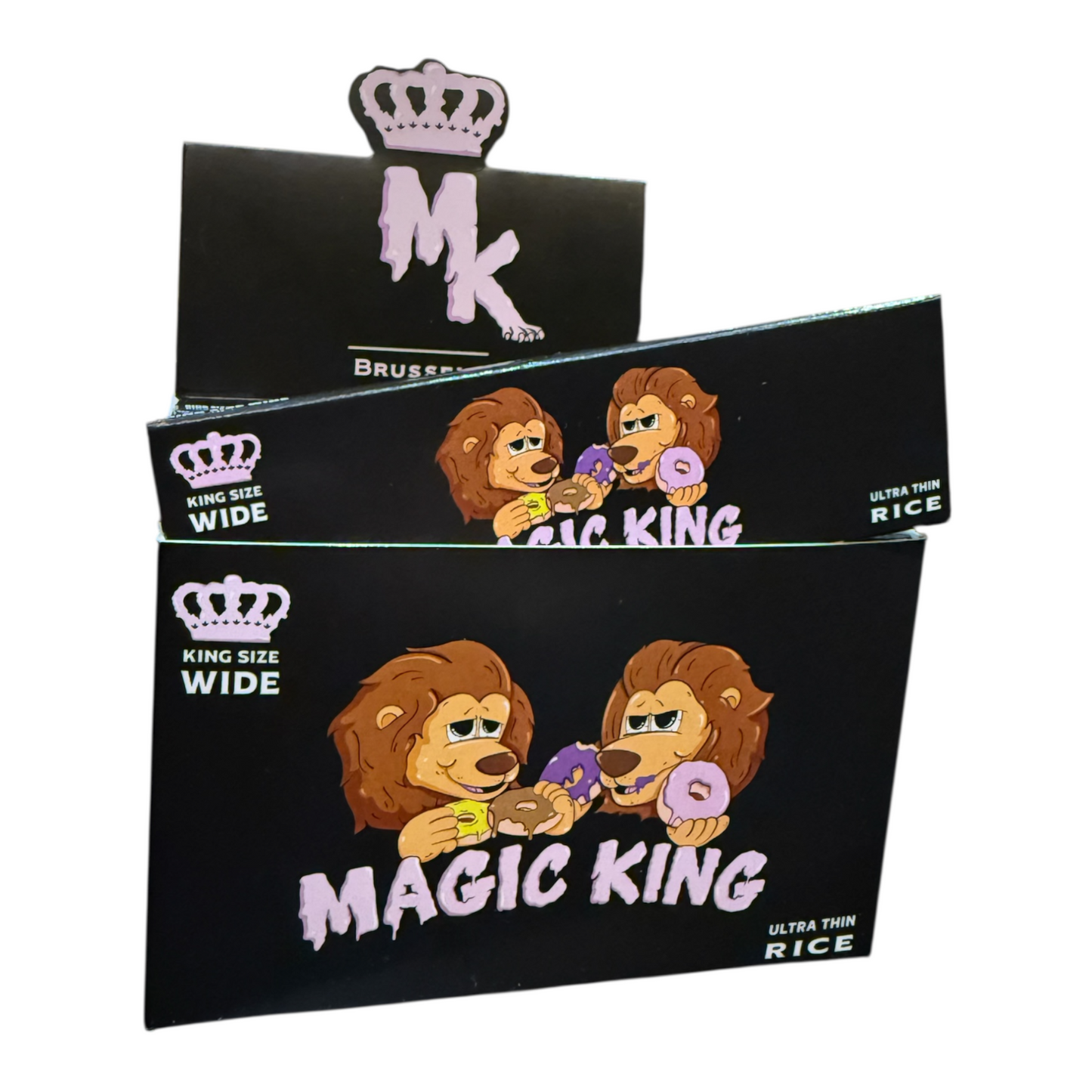 Boîte collector Magic King Donuts Noir 5ᵉ anniversaire – vue avant, design noir élégant
