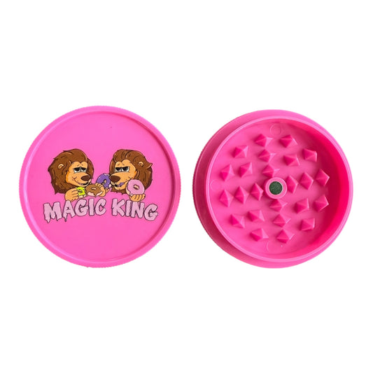 Grinder plastique 2 pièces rose Magic King Lions Donuts ouvert – objet de collection design