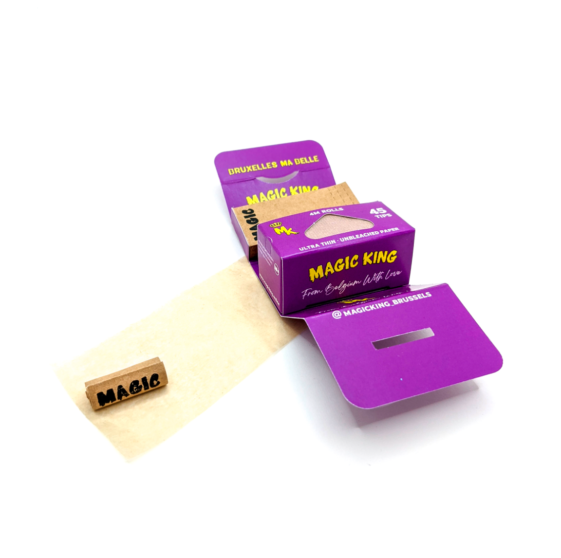 Rouleau ouvert Magic King Non Blanchi – Papier déroulé avec filtres intégrés