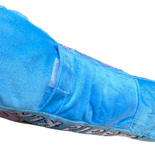 Peluche Magic King Bleu Aqua avec Frères Lions et poche cachée en bas