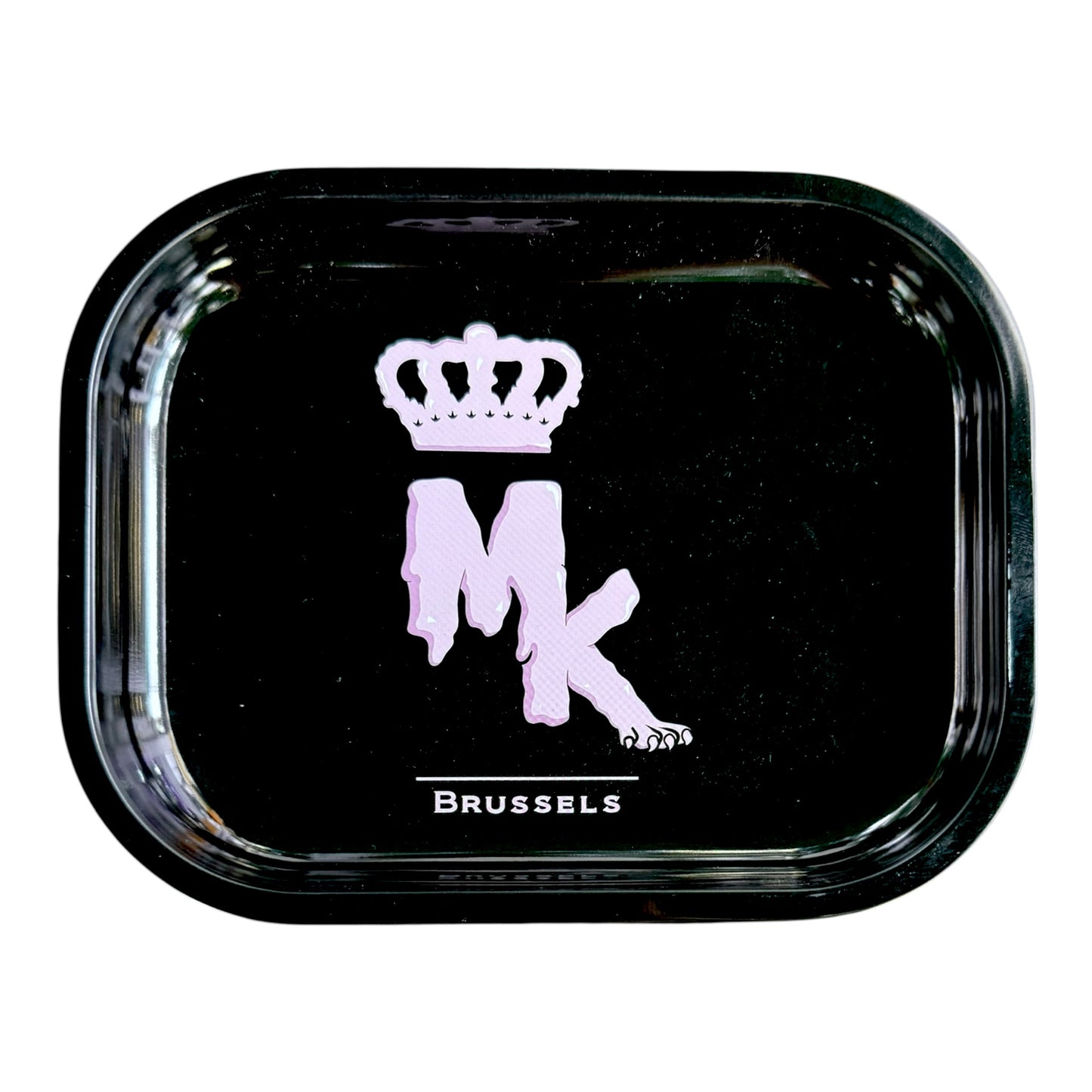Plateau en métal MK Noir – format small, vue de face, accessoire élégant signé Magic King