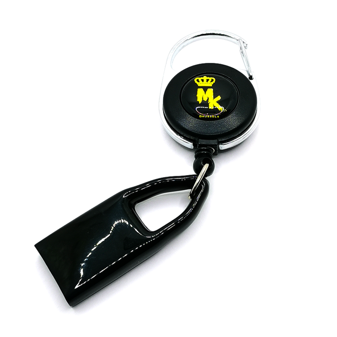 Porte-briquet Magic King 2.0 Noir/Jaune avec cordon anti-vol et logo MK