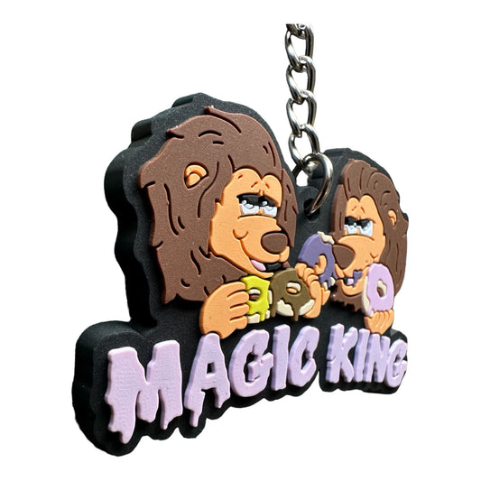 Porte-clés Magic King Lions Donuts couleur noir, design deux lions avec donuts