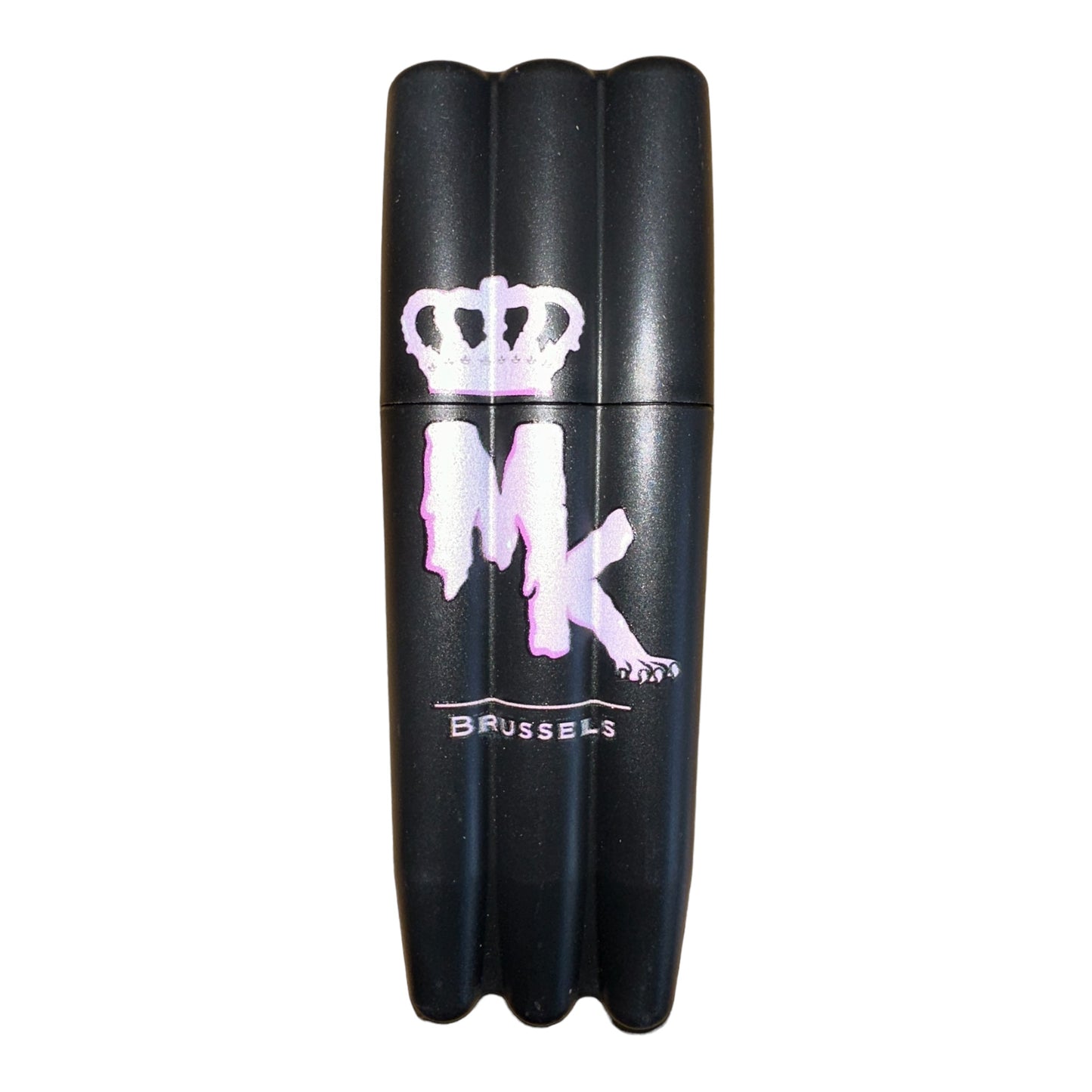 Porte-joint face noir Magic King triple capacité, logo MK Brussels, accessoire discret