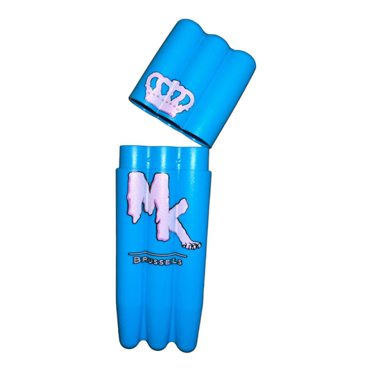 Triple porte-joint ouvert bleu aqua Magic King avec logo MK Brussels