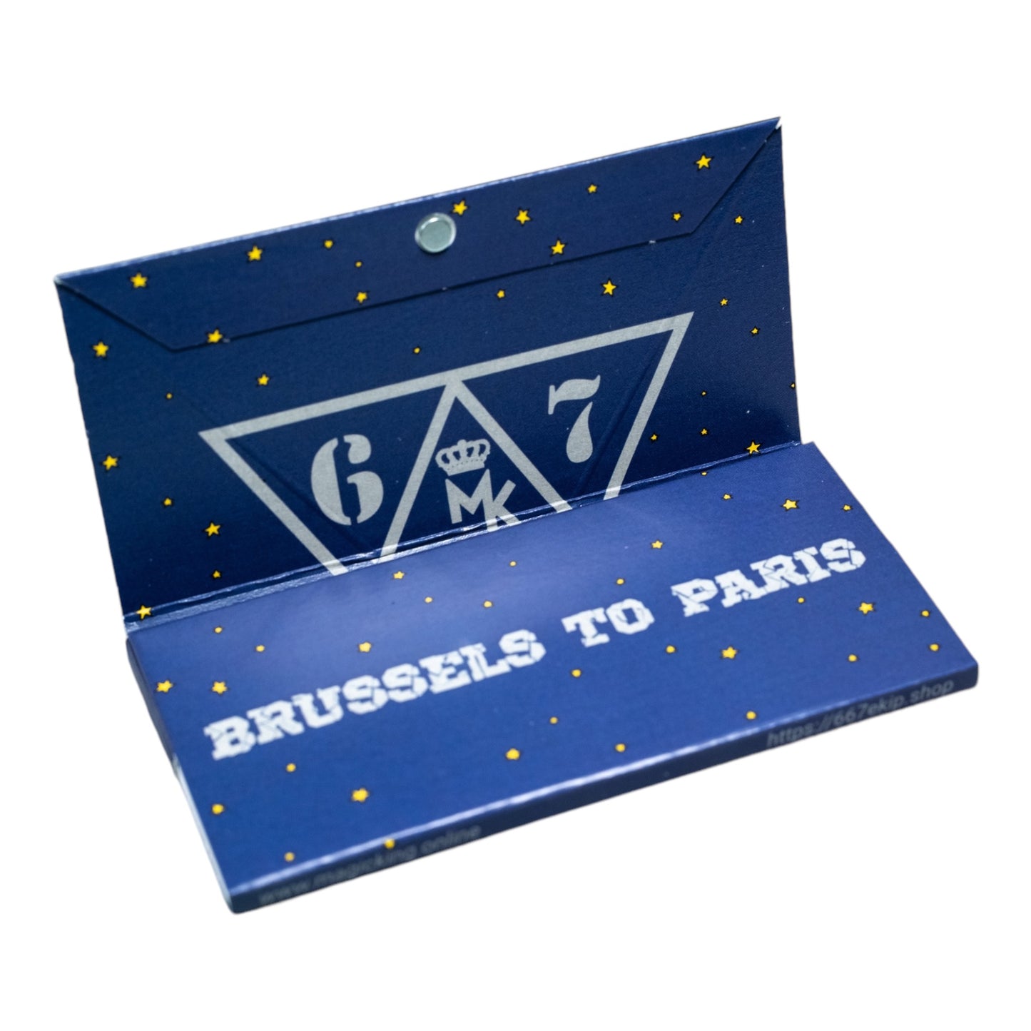 Set de feuilles à rouler Magic King MK-667 Ekip Riz édition spéciale 'Brussels to Paris', avec design original et tips inclus.