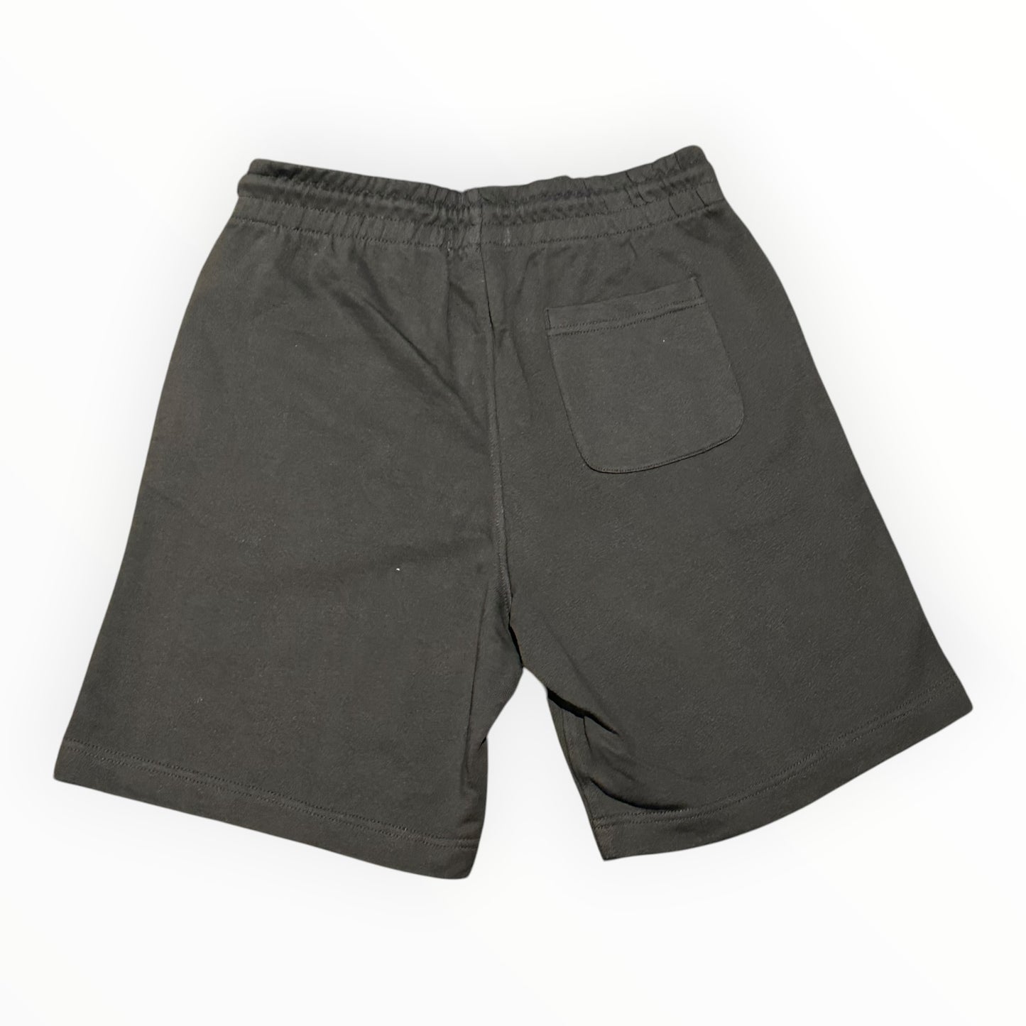 Short Magic King Noir en tissu épais avec logo MK brodé Blanc et poche arrière
