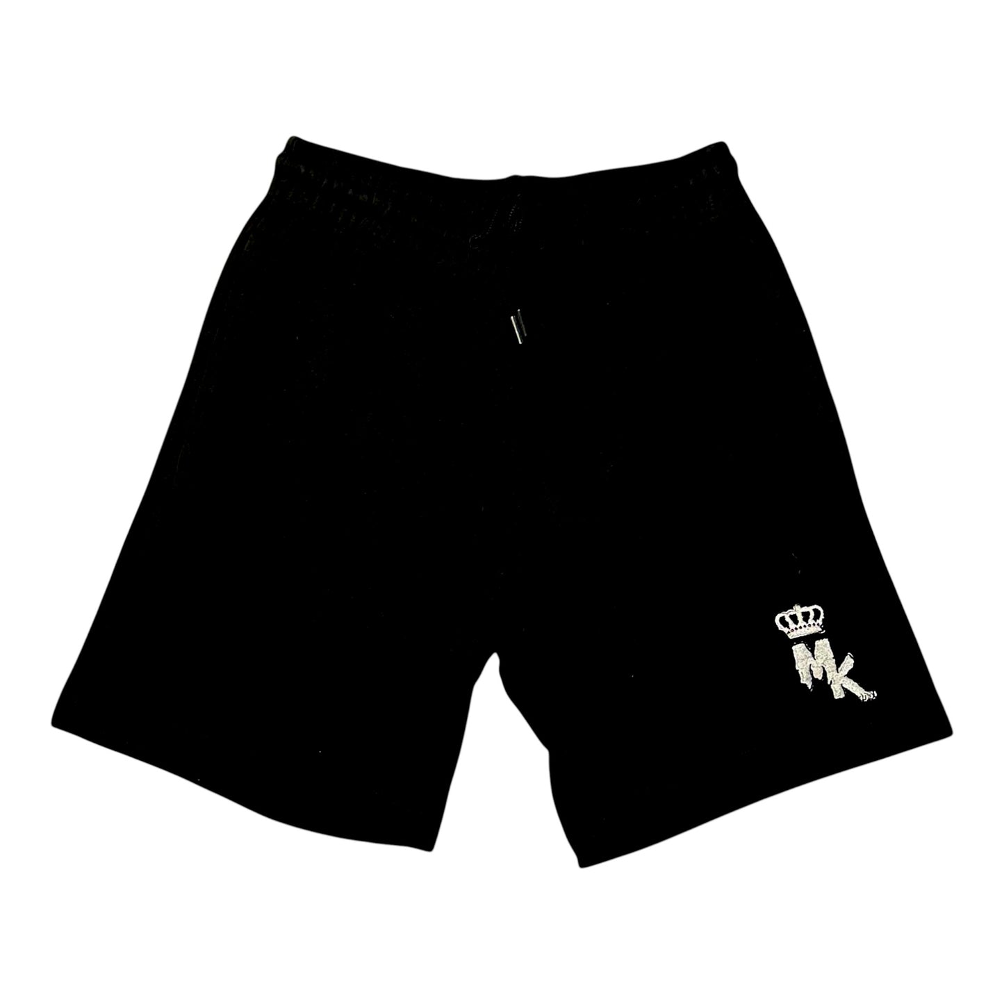 Short Magic King noir avec logo MK brodé blanc et poche arrière