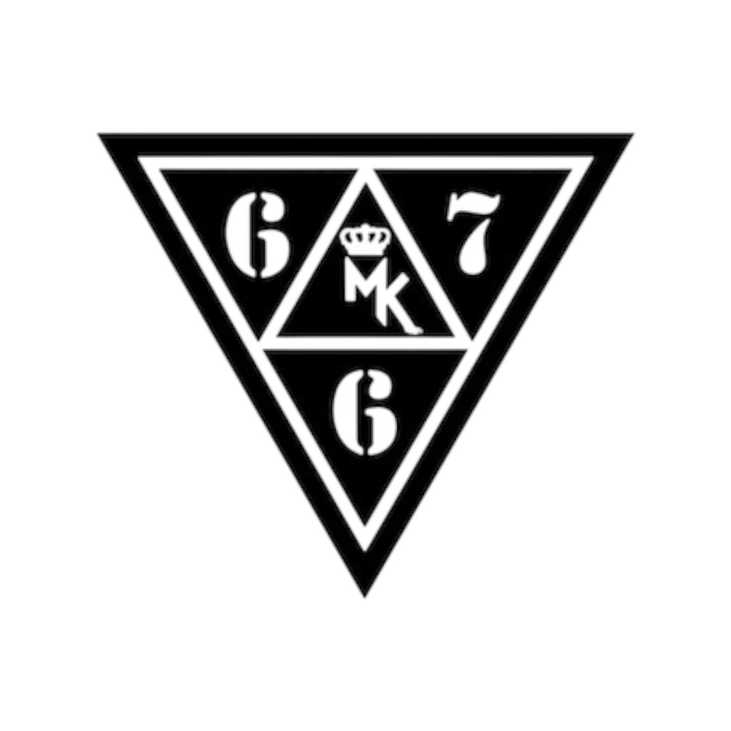Stickers noirs MK x 667, logo noir intense, 3 tailles Small Medium Big, collab Magic King