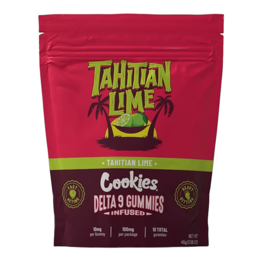 Paquet THC Gummies Cookies Tahitian Lime fermé, goût citron vert exotique, Magic King