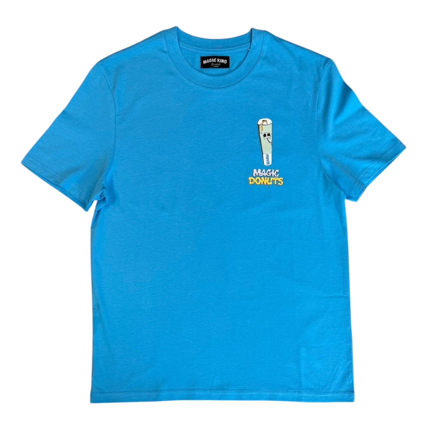 T-Shirt Magic Donuts bleu aqua unisexe 100% coton bio Magic King,face.