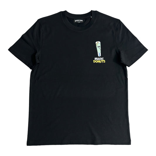 T-Shirt Magic Donuts noir unisexe 100% coton bio Magic King, face.