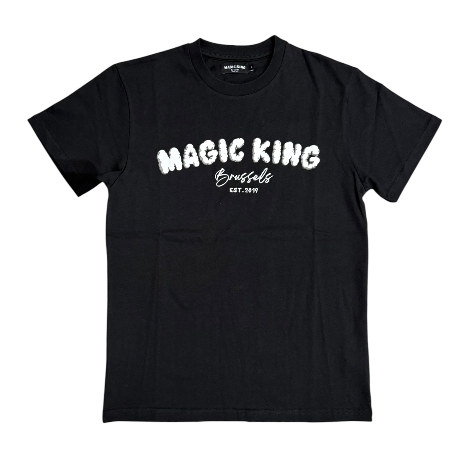 T-shirt Magic King Classic en noir, coupe unisexe, logo discret en face

