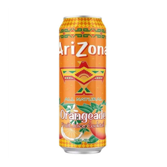 Arizona Orangeade 650ml en canette américaine – boisson fruitée à l'orange sans bulles