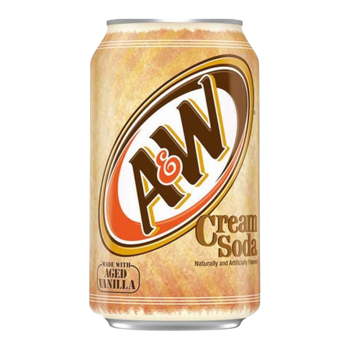 A&W Cream Soda 355ml en canette – soda américain pétillant à la vanille, au goût doux et crémeux