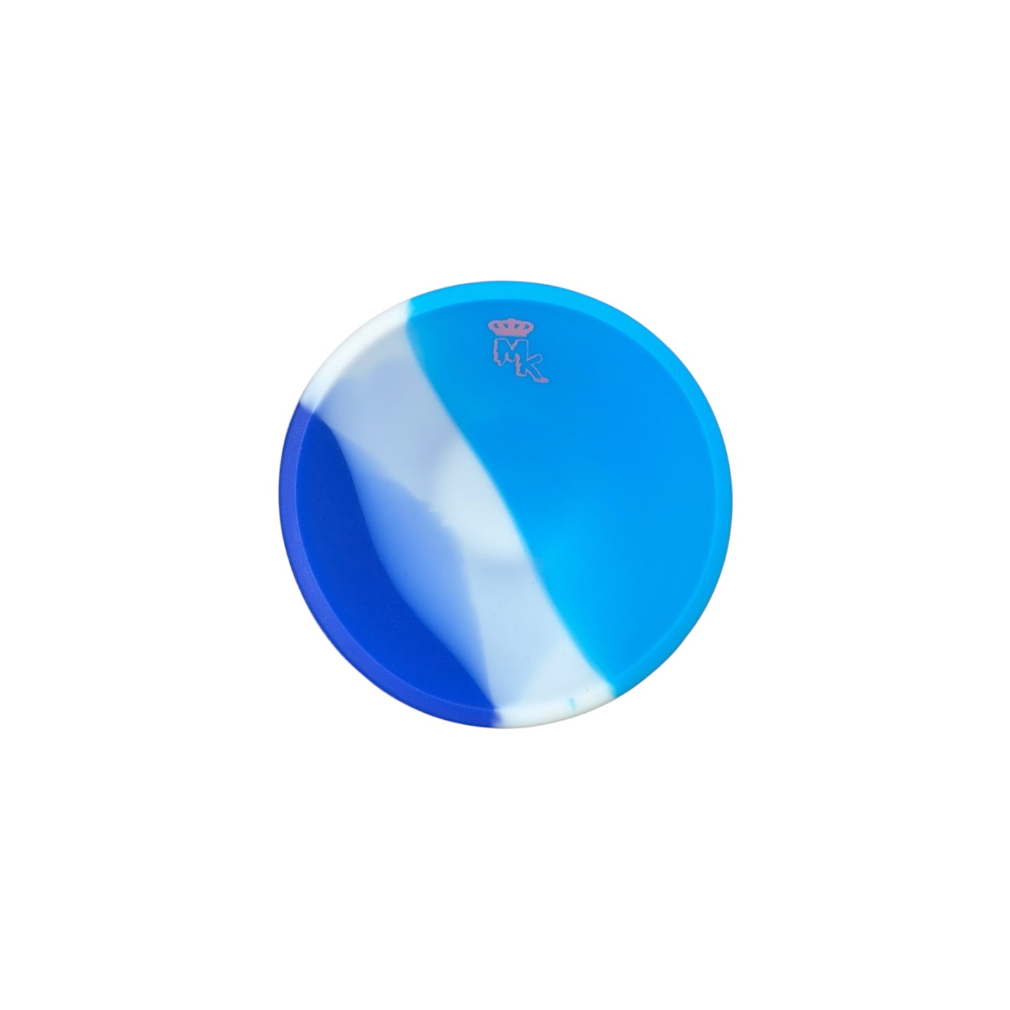 Bol rond en silicone MK Mix camo bleu, vue du dessus avec ouverture