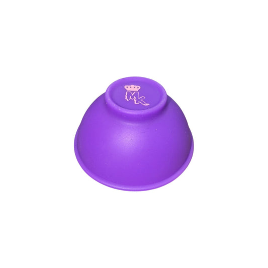 Bol rond en silicone MK Mix mauve, vue du dessus avec ouverture