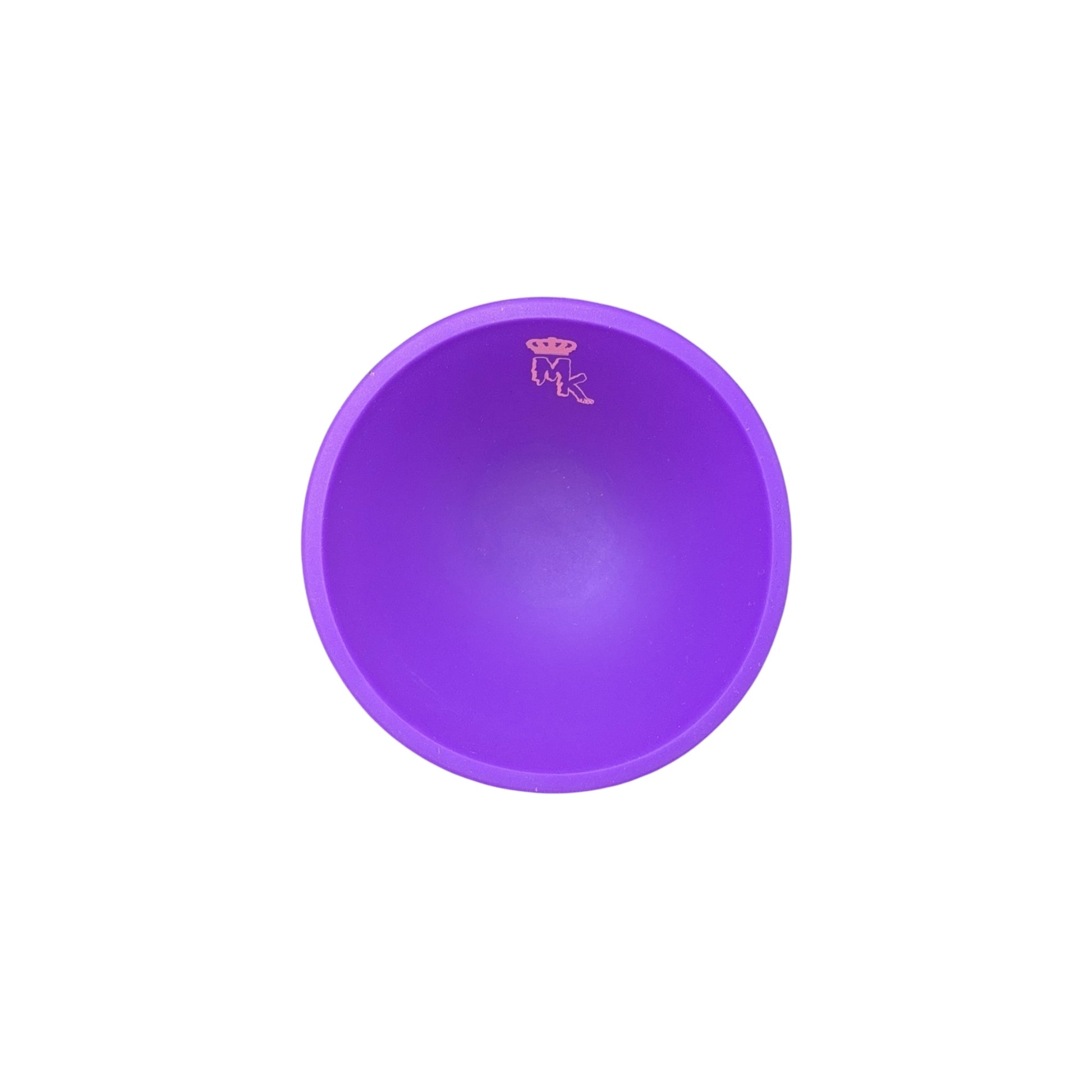 Vue dessous côté face du bol MK Mix Magic King mauve en silicone