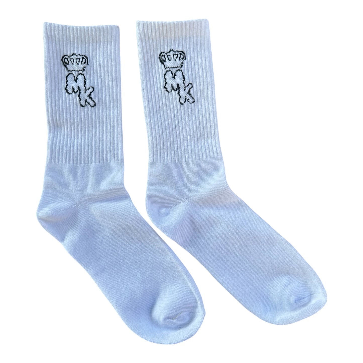 Chaussettes Magic King Classic blanches – logo brodé, design sobre et premium
